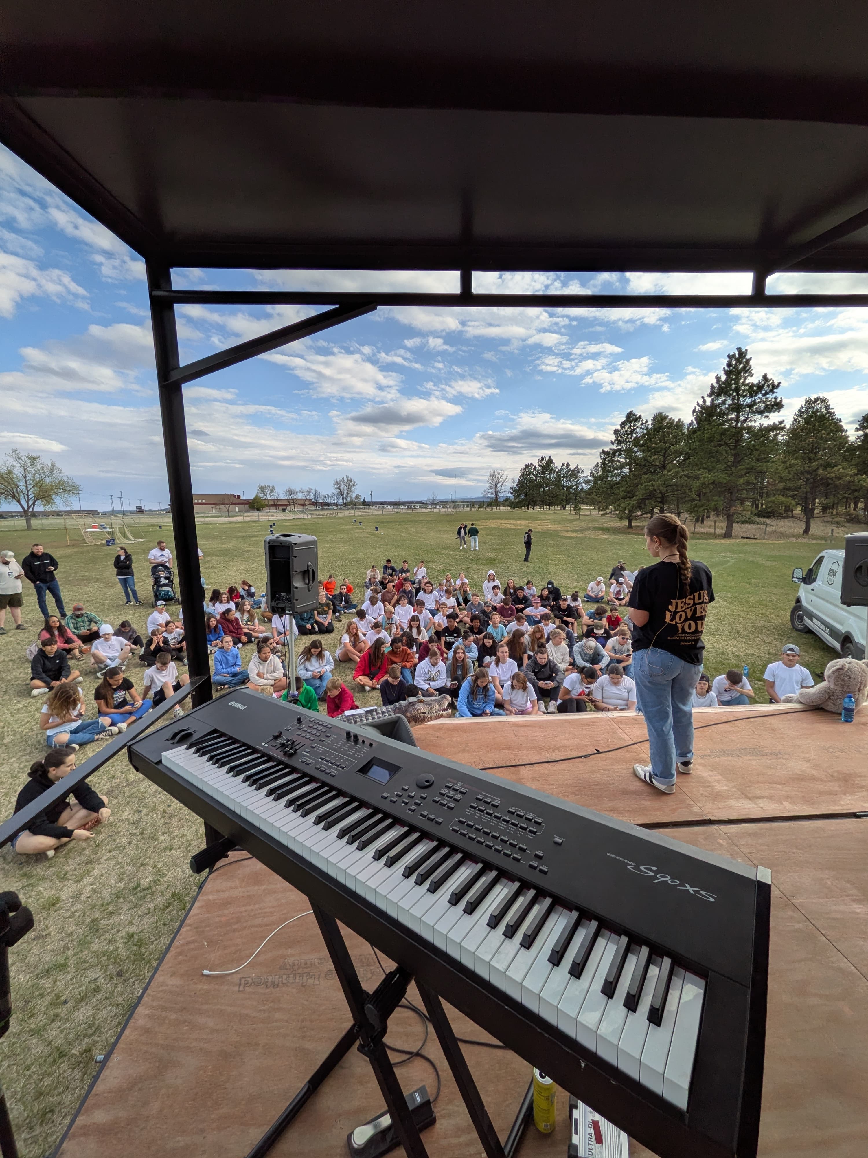 Stage view at a Brink Productions outdoor worship night